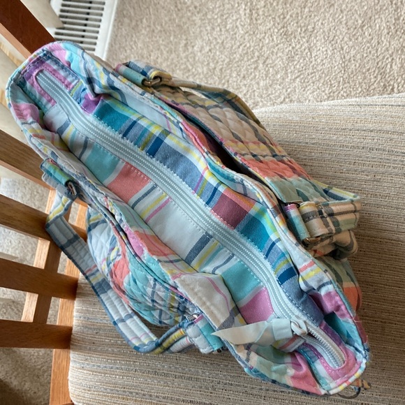 Vera Bradley Multicolor Quilted Satchel Shoulder Bag Pastel Plaid - Picture 13 of 15